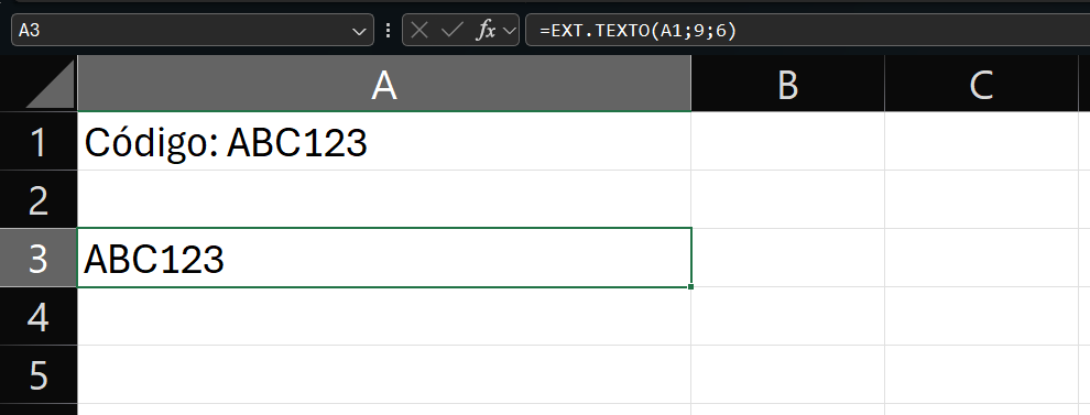 função ext.texto